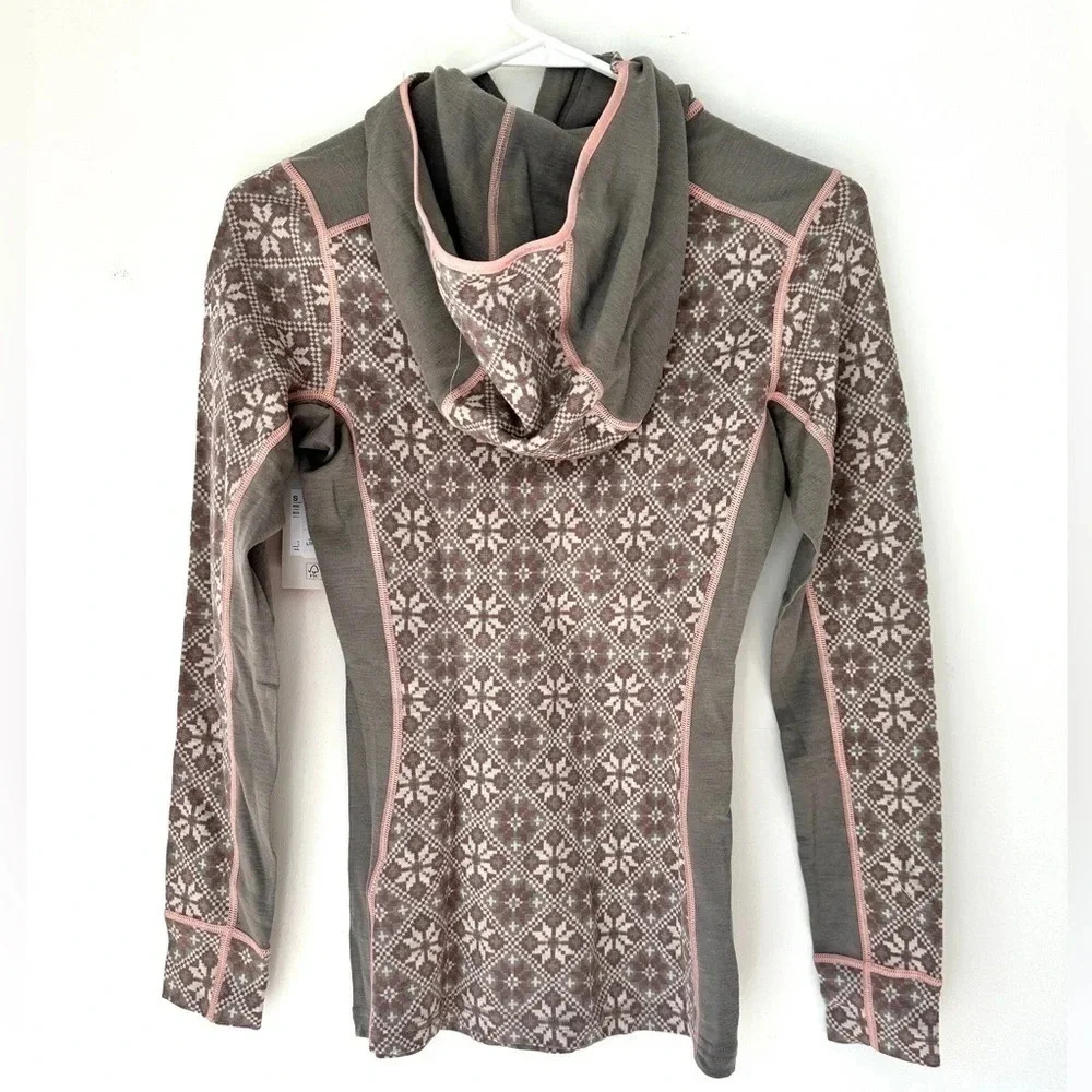 Kari Traa Rose Half Zip Baselayer Hoodie - 100% Merino Wool - Picture 4 of 8